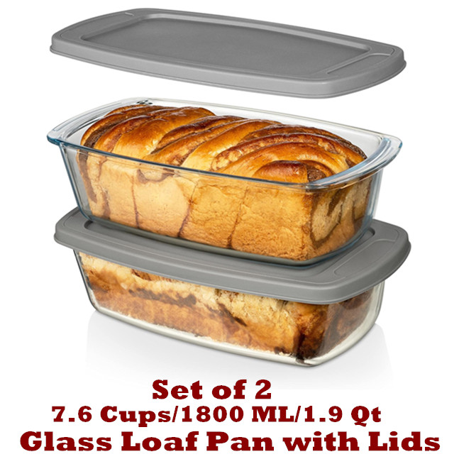 Bread Baking Kitchen Utensils - Glass Lo Pan with Lids for