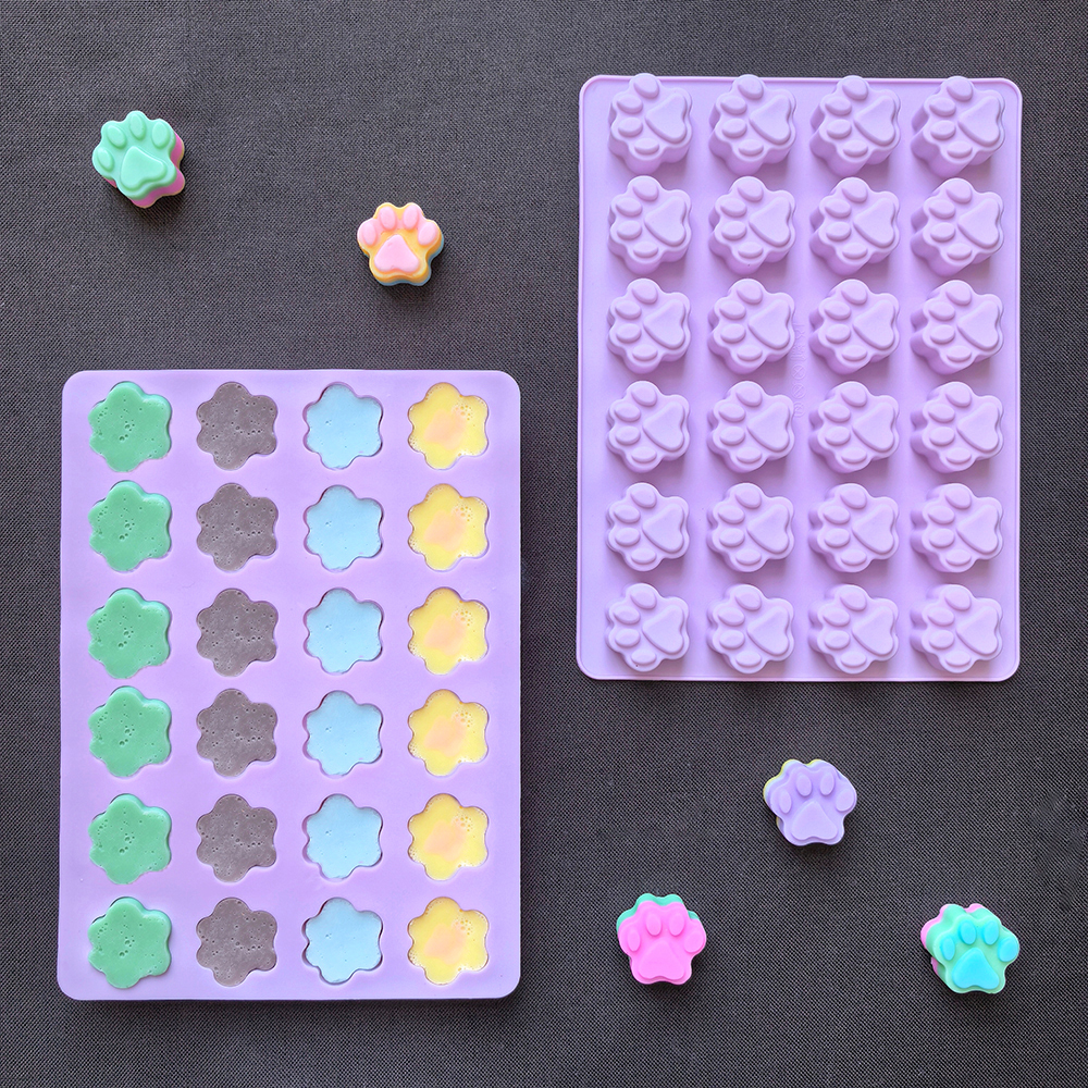 Silicone Cake Mold - 1pc 24 hole cat paw shaped