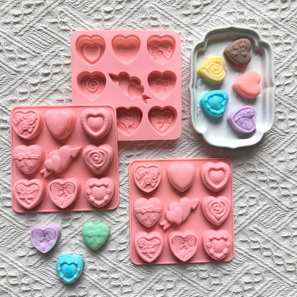 Silicone Cake Mold - 3pcs 9cavities9 different Valentine's Day love