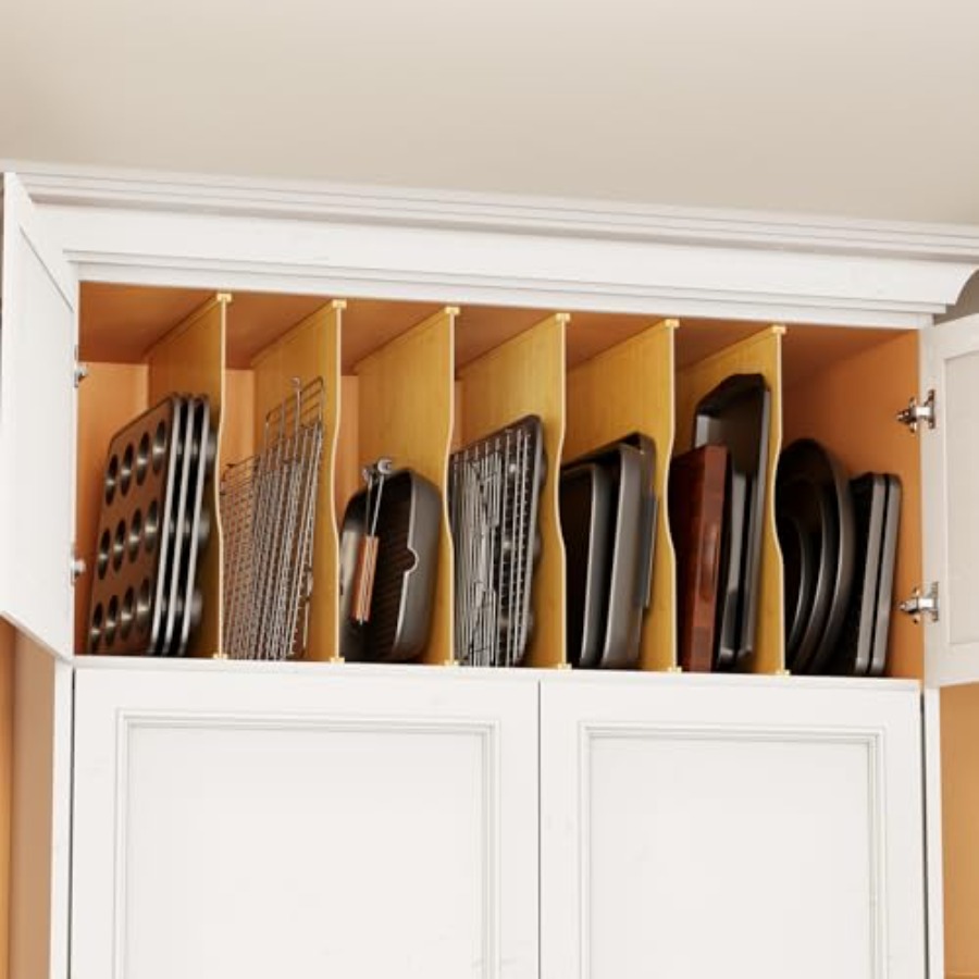 Kitchen Cabinet Baking Organizer - 6 Pack Tray Dividers for Cabinets