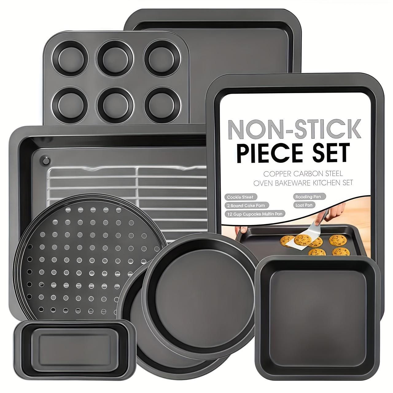 Kitchen Baking Cupboard - Set of 10 Baking Trays, Featuring