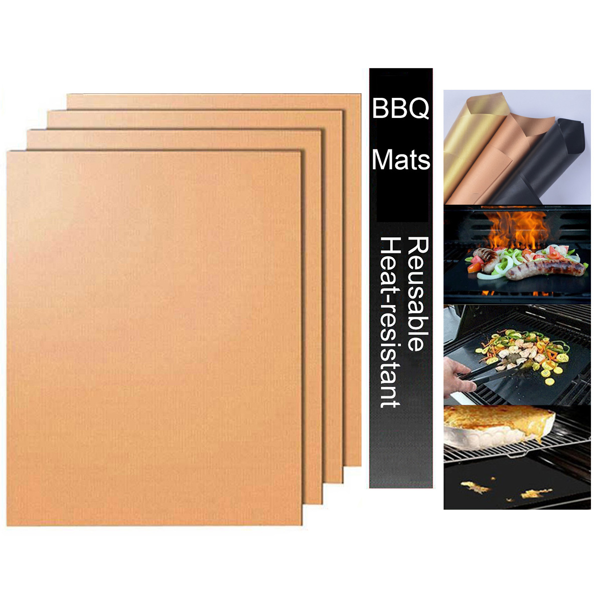 Super Kitchen Baking Mat - Non-stick 4Pcs BBQ Grill Mat Baking
