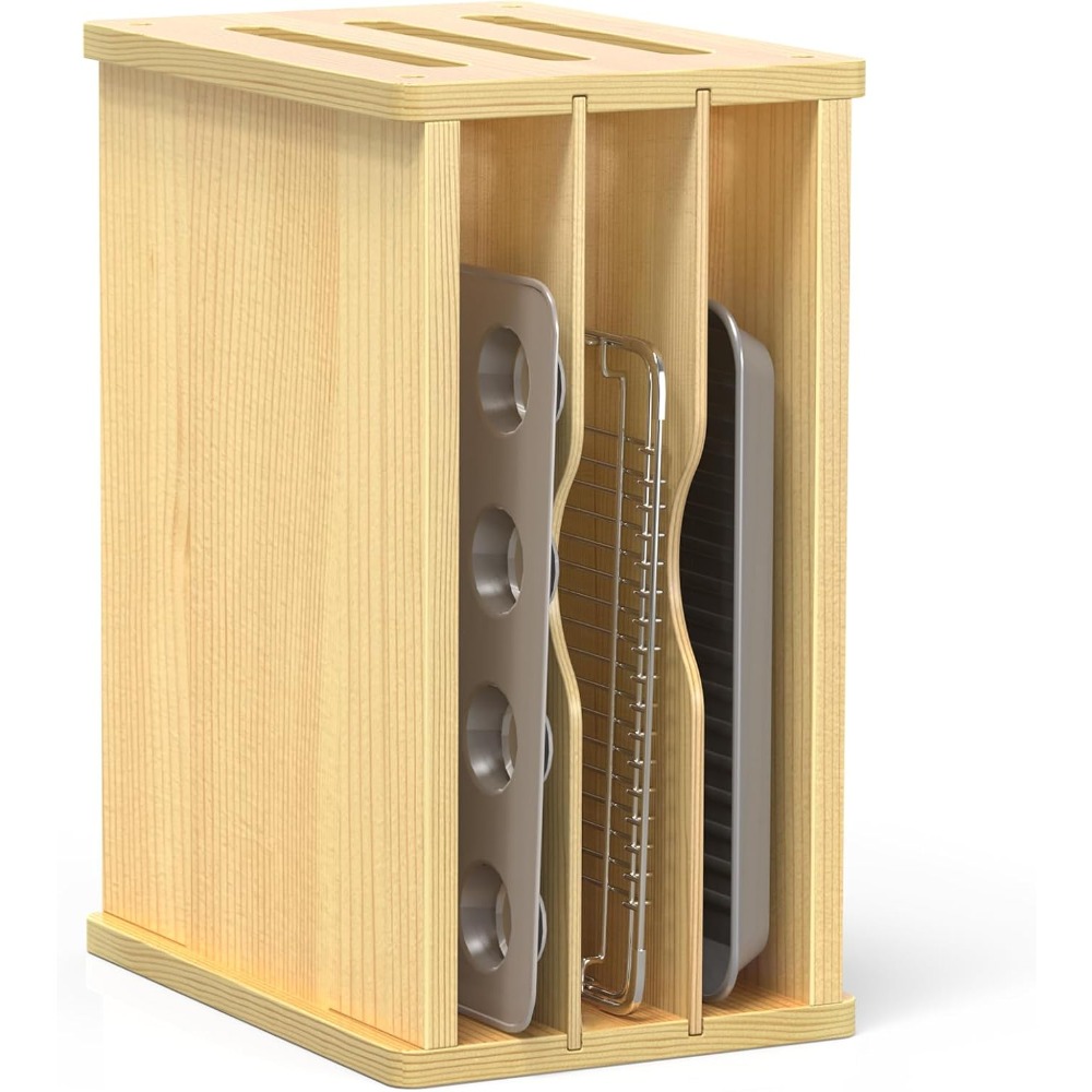 Wooden Cabinet Tray Dividers,  - Kitchen Cabinet Baking Organizer บทวิจารณ์และราคา