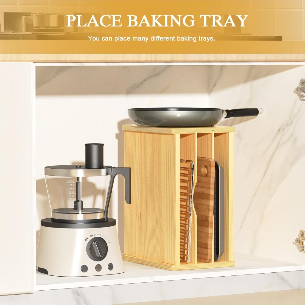 Wooden Cabinet Tray Dividers,  - Kitchen Cabinet Baking Organizer บทวิจารณ์และราคา