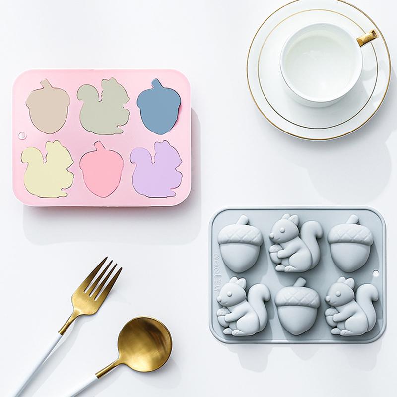 *6-hole Squirrel Oak Cake Sili - Silicone Cake Mold บทวิจารณ์และราคา