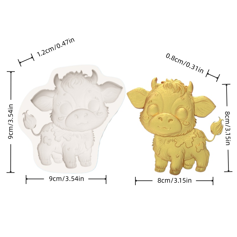 Cute Cow-Shaped Mold Cartoon C - Silicone Cake Mold บทวิจารณ์และราคา