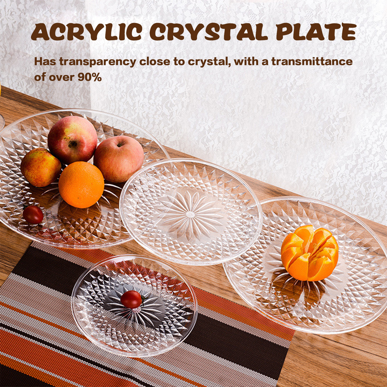 15/20/25cm Acrylic Fruit Plate - Cake Board Round บทวิจารณ์และราคา