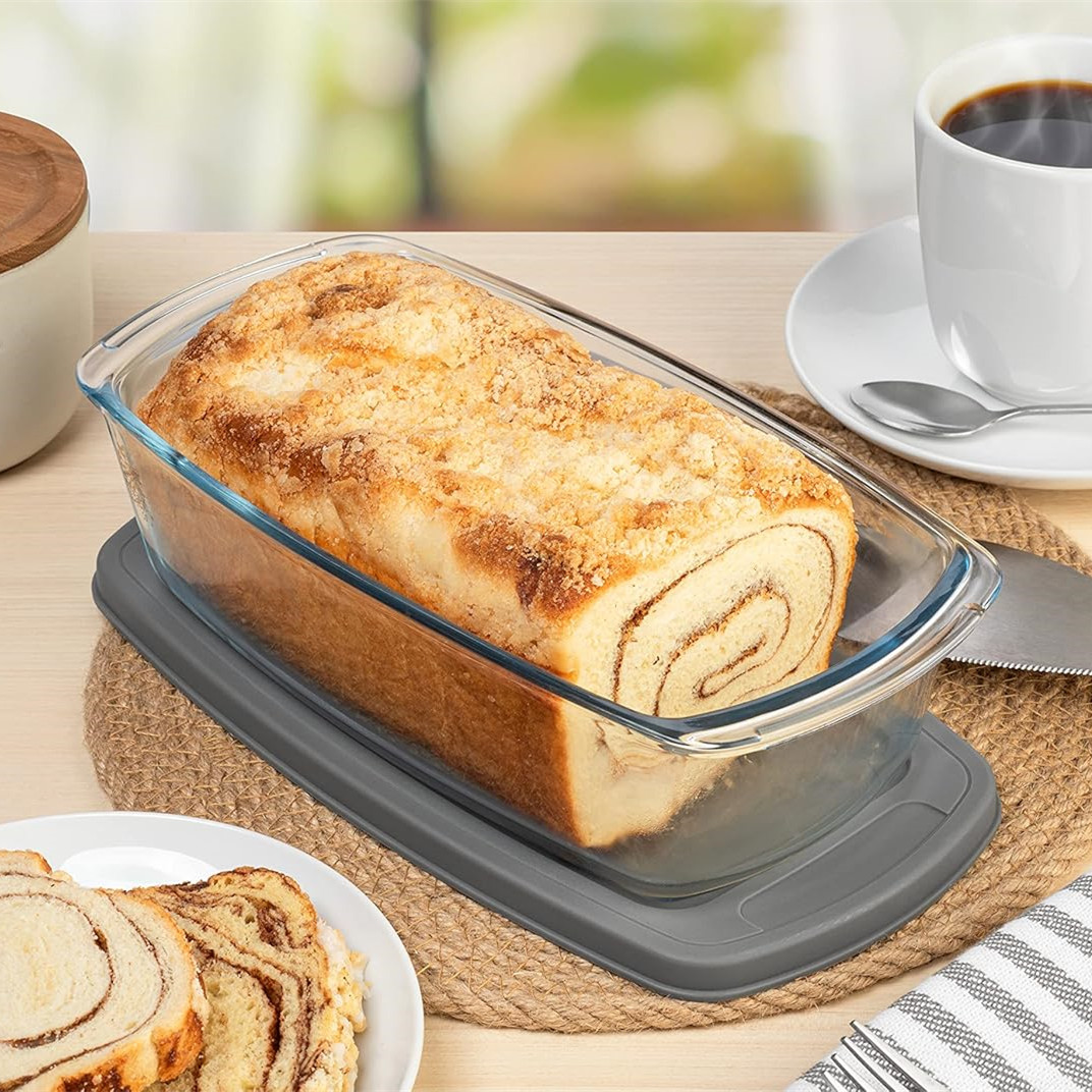 Glass Lo Pan with Lids for Mea - Bread Baking Kitchen Utensils บทวิจารณ์และราคา