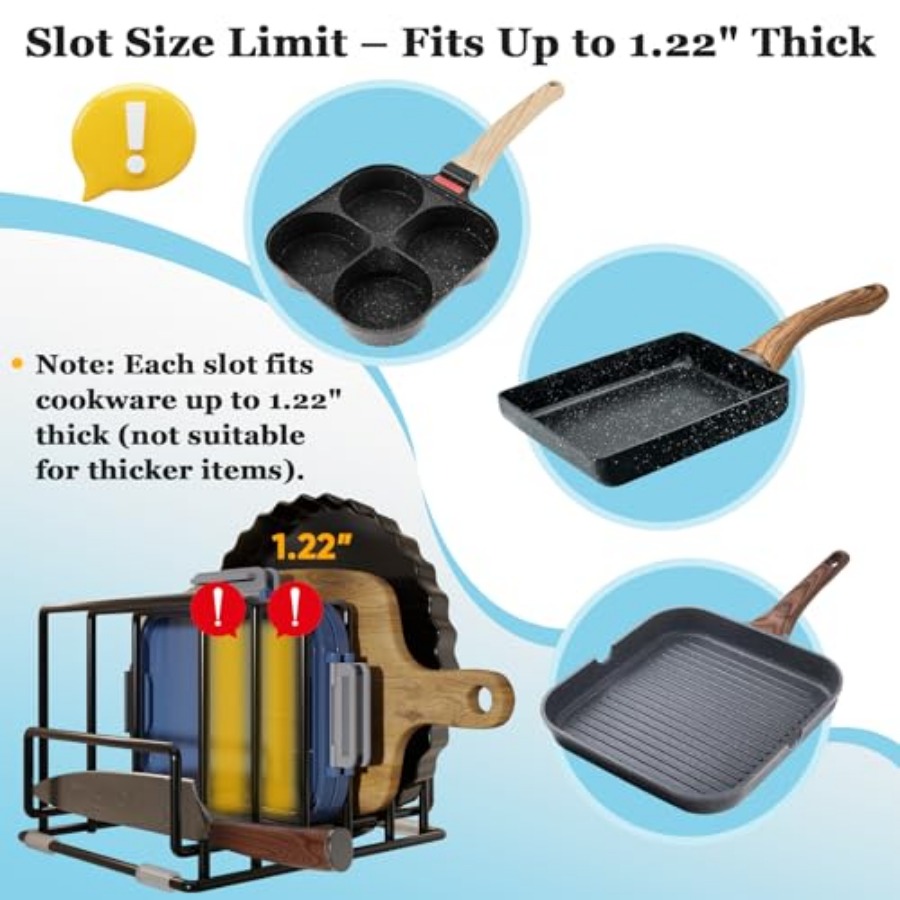 Cutting Board Organizer Rack w - Kitchen Cabinet Baking Organizer บทวิจารณ์และราคา