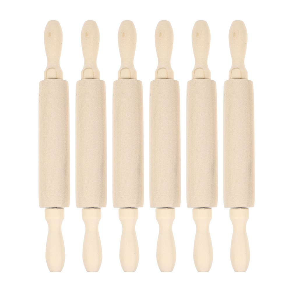 6Pcs Wooden Rolling Pin Kitche - Kitchen Roller Baking บทวิจารณ์และราคา