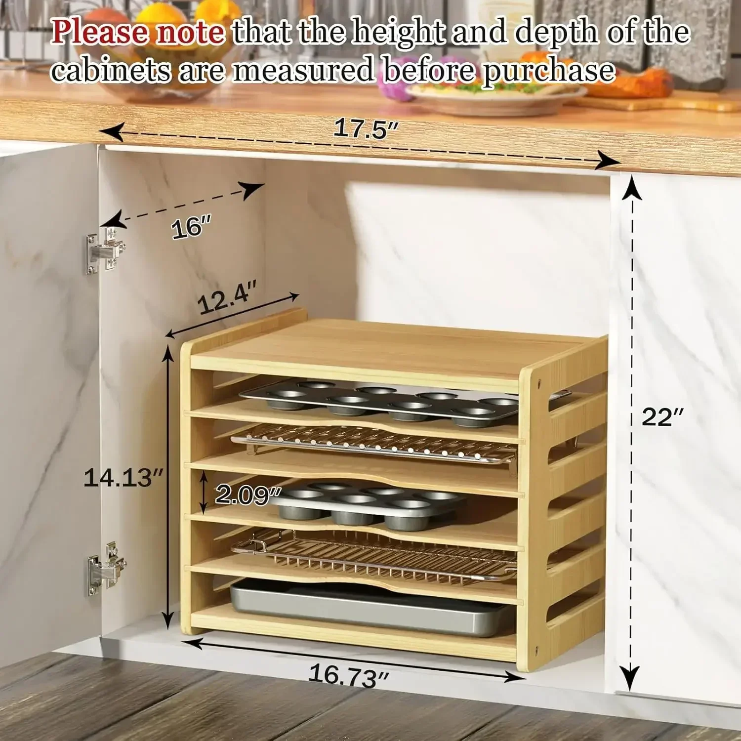 XMSJ-Sale6 Tier Wooden Cabinet - Kitchen Cabinet Baking Organizer บทวิจารณ์และราคา