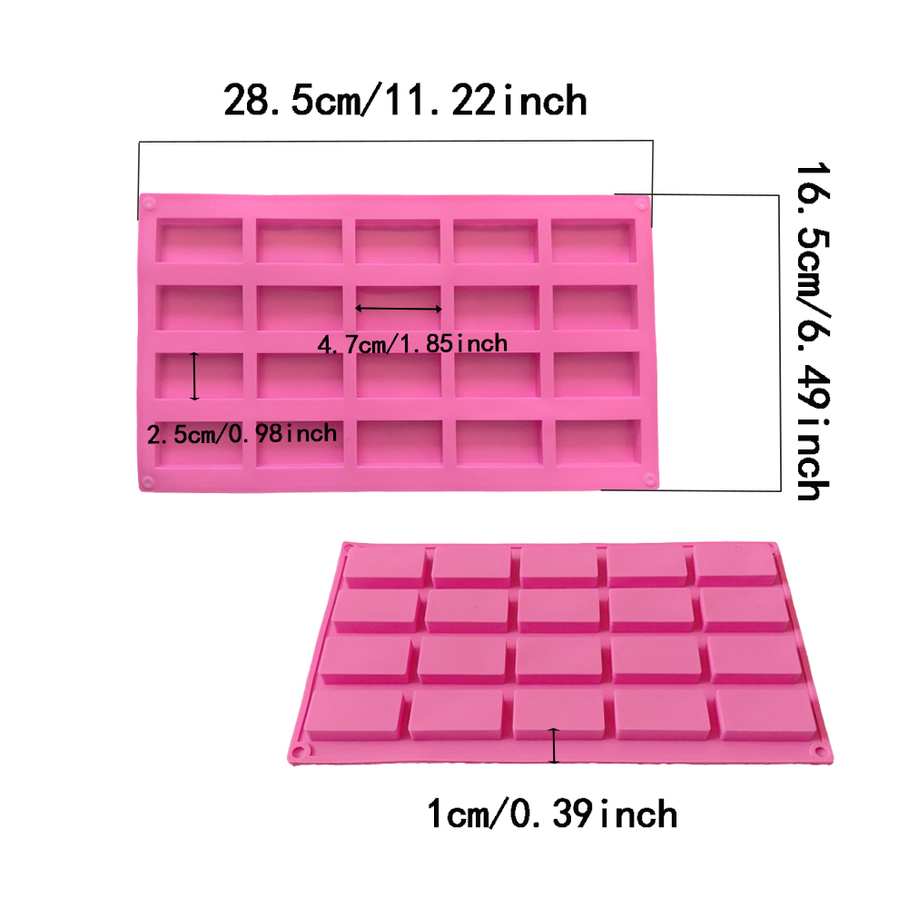 1pc 20 cavity rectangular sili - Silicone Cake Mold บทวิจารณ์และราคา