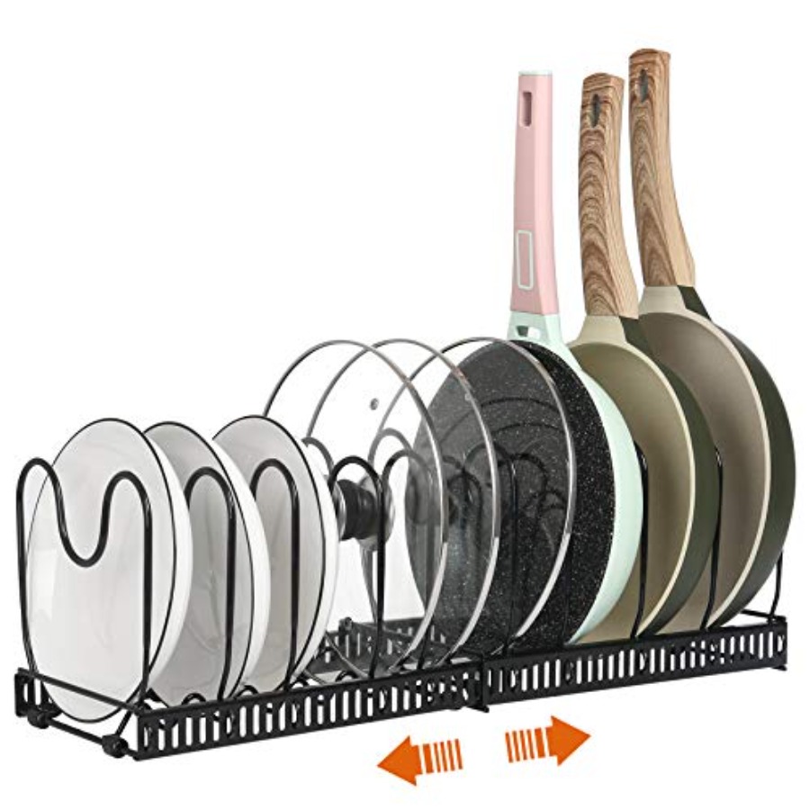Pot Rack -Expandable Pan Organ - Kitchen Cabinet Baking Organizer บทวิจารณ์และราคา