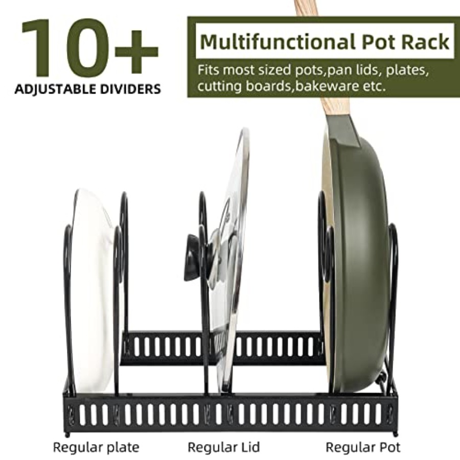 Pot Rack -Expandable Pan Organ - Kitchen Cabinet Baking Organizer บทวิจารณ์และราคา