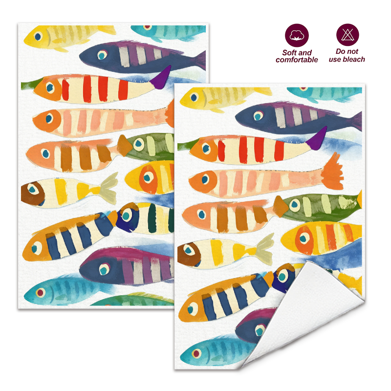 2Pcs, Watercolor Striped Fish  - Kitchen Baking Necessities บทวิจารณ์และราคา