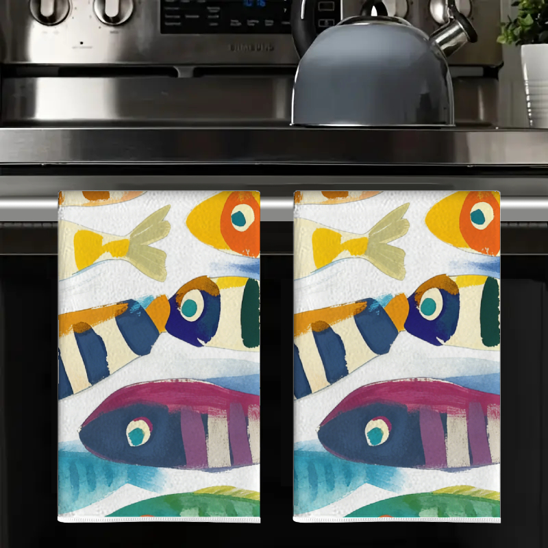 2Pcs, Watercolor Striped Fish  - Kitchen Baking Necessities บทวิจารณ์และราคา