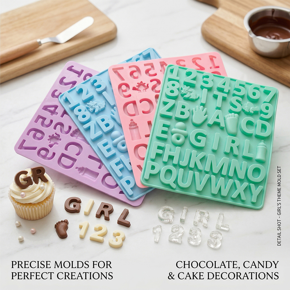 3pcs Digital letter shape choc - Silicone Cake Mold บทวิจารณ์และราคา