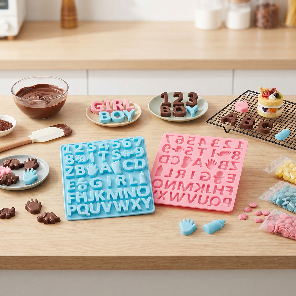 3pcs Digital letter shape choc - Silicone Cake Mold บทวิจารณ์และราคา