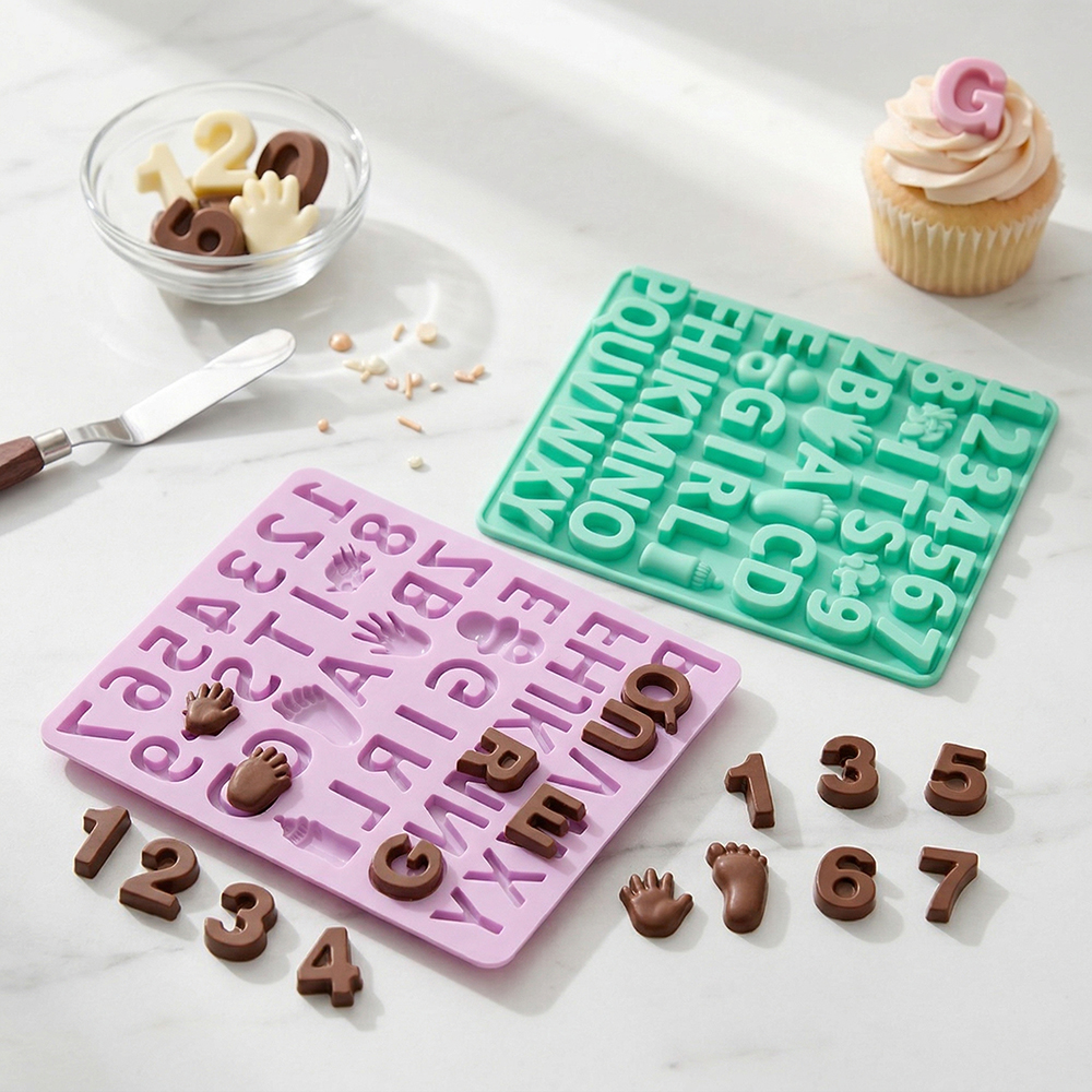 3pcs Digital letter shape choc - Silicone Cake Mold บทวิจารณ์และราคา