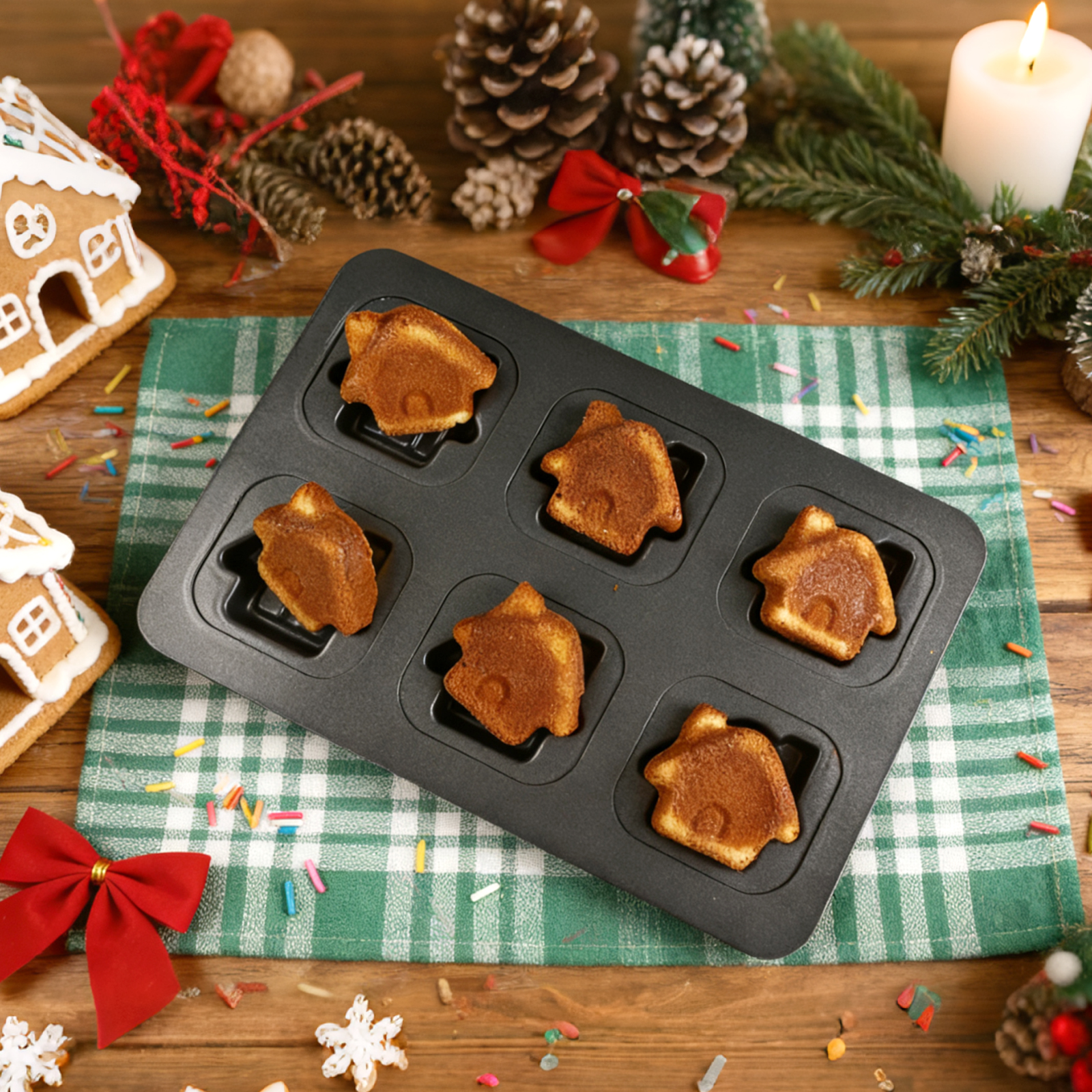 6-Cavity Mini House Shape  Car - Bread Baking Kitchen Utensils บทวิจารณ์และราคา