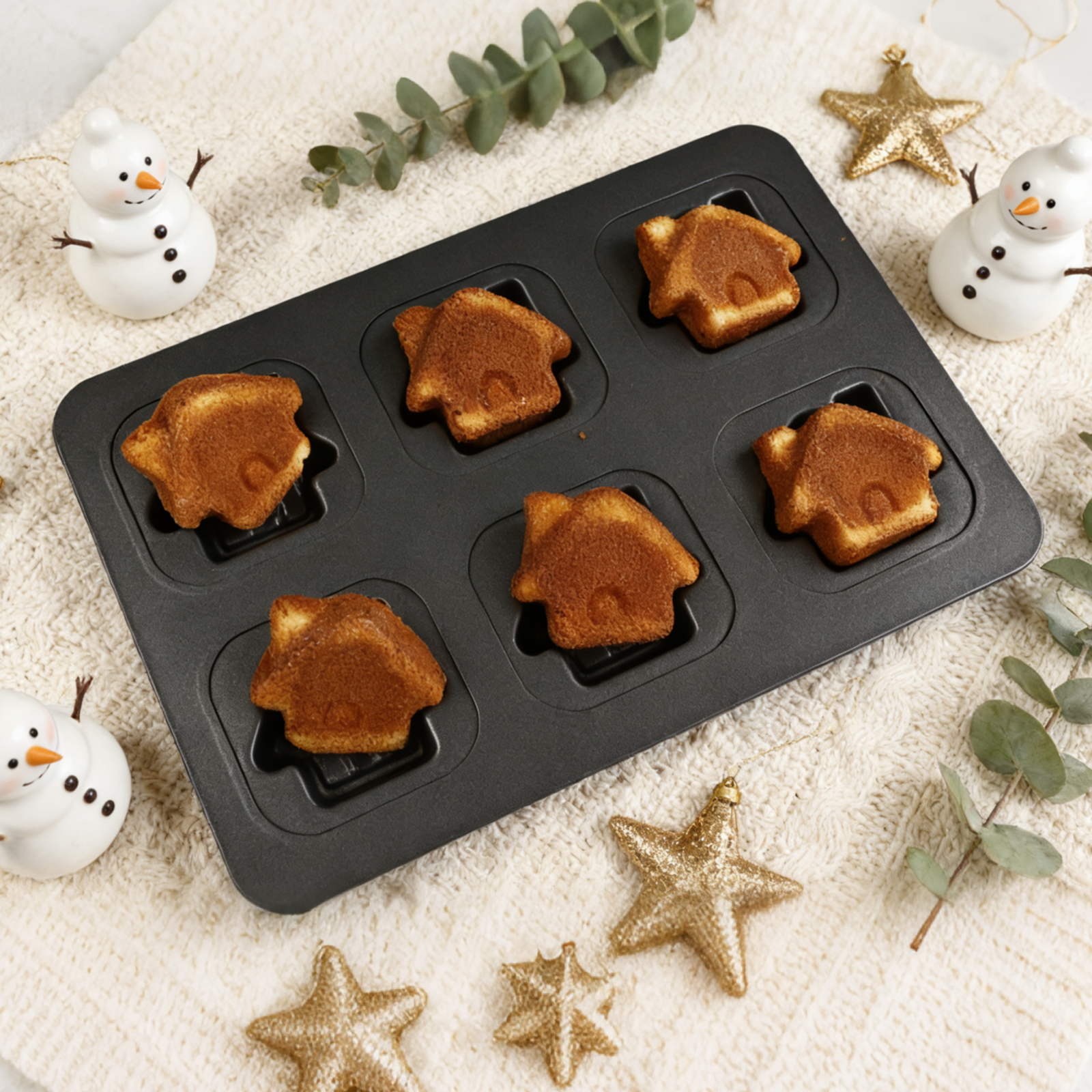6-Cavity Mini House Shape  Car - Bread Baking Kitchen Utensils บทวิจารณ์และราคา