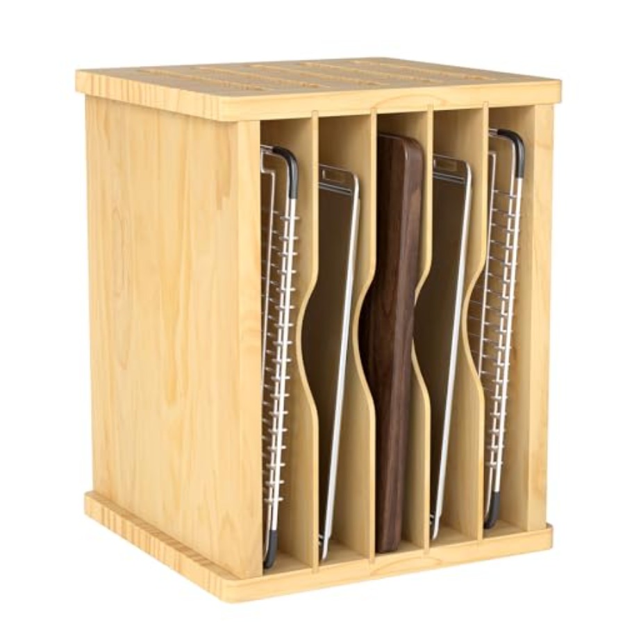 Wood Cabinet Tray Dividers 6 T - Kitchen Cabinet Baking Organizer บทวิจารณ์และราคา