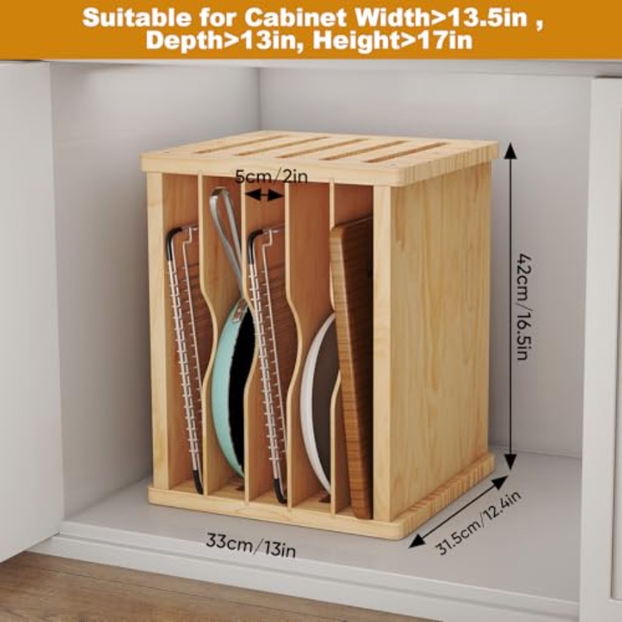 Wood Cabinet Tray Dividers 6 T - Kitchen Cabinet Baking Organizer บทวิจารณ์และราคา