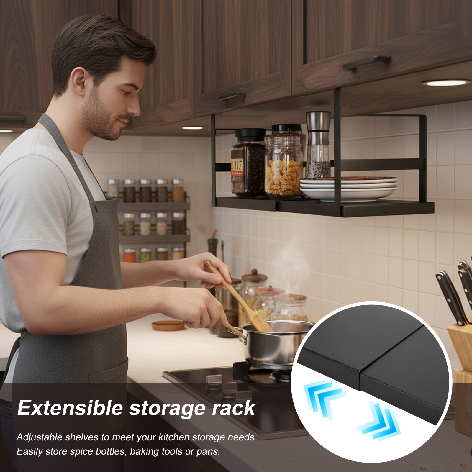 Expandable Cabinet Organizer S - Kitchen Cabinet Baking Organizer บทวิจารณ์และราคา