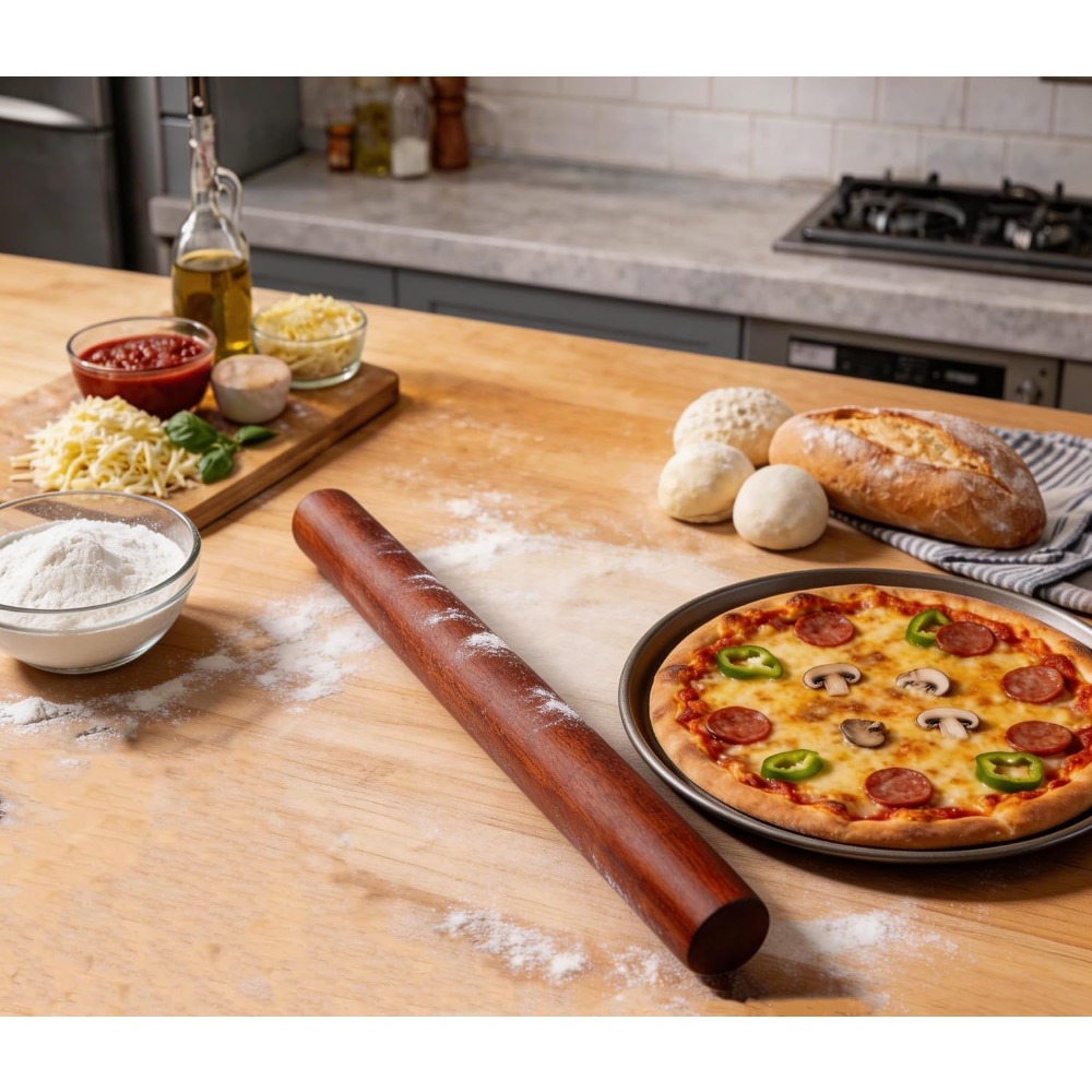 17-inch Wood Rolling Pin, Non- - Kitchen Roller Baking บทวิจารณ์และราคา