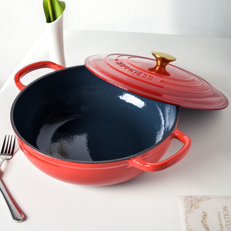 30cm Enamel Cast Iron Round Du - Bread Baking Kitchen Utensils บทวิจารณ์และราคา