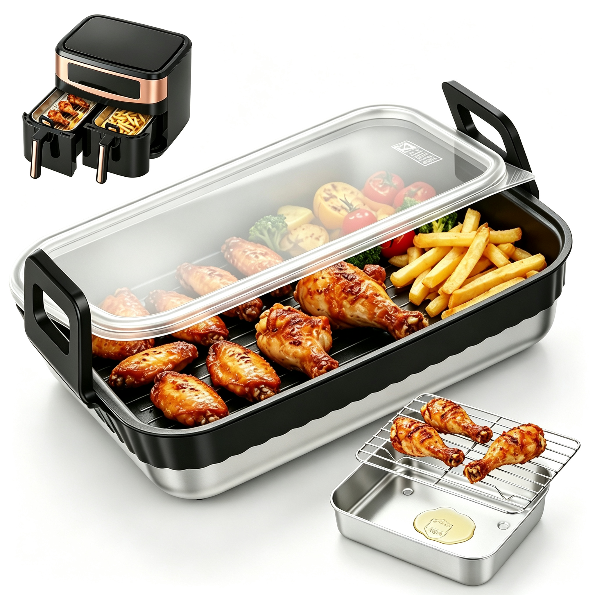 Stainless Steel Baking Pan wit - Kitchen Baking Rack บทวิจารณ์และราคา