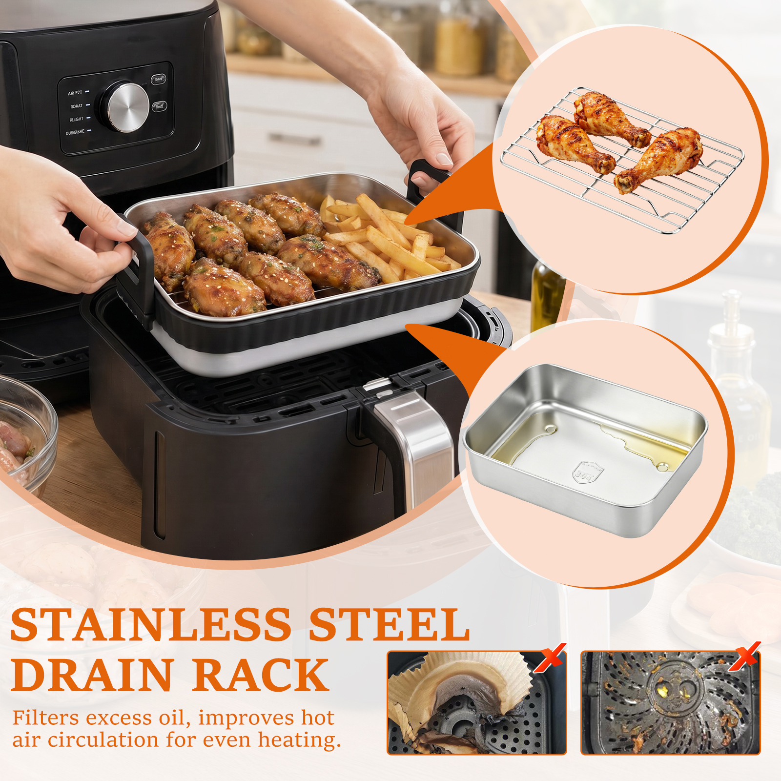 Stainless Steel Baking Pan wit - Kitchen Baking Rack บทวิจารณ์และราคา