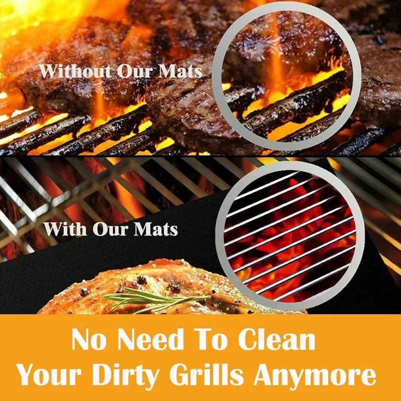 5 pcs Teflon Grilling Mat Non  - Super Kitchen Baking Mat บทวิจารณ์และราคา