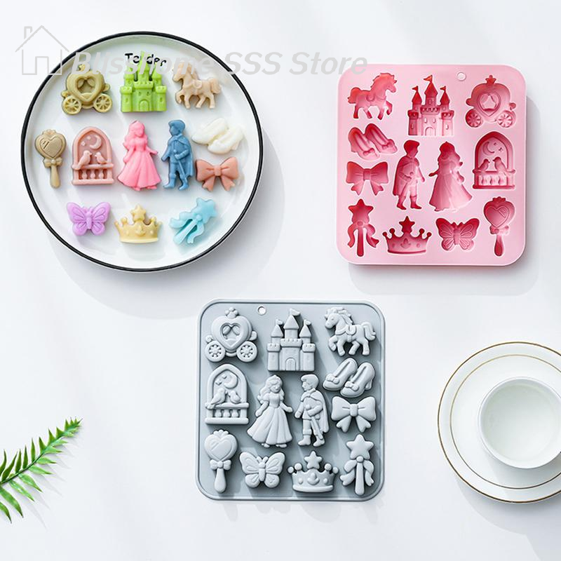 【S】12 Cavity Prince, Princess  - Silicone Cake Mold บทวิจารณ์และราคา