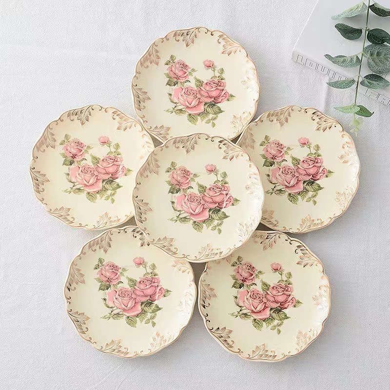 Rose Flower Hand Painted Coffe - Cake Board Round บทวิจารณ์และราคา
