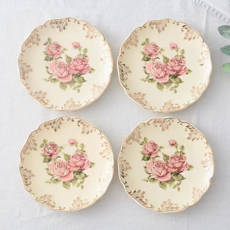 Rose Flower Hand Painted Coffe - Cake Board Round บทวิจารณ์และราคา