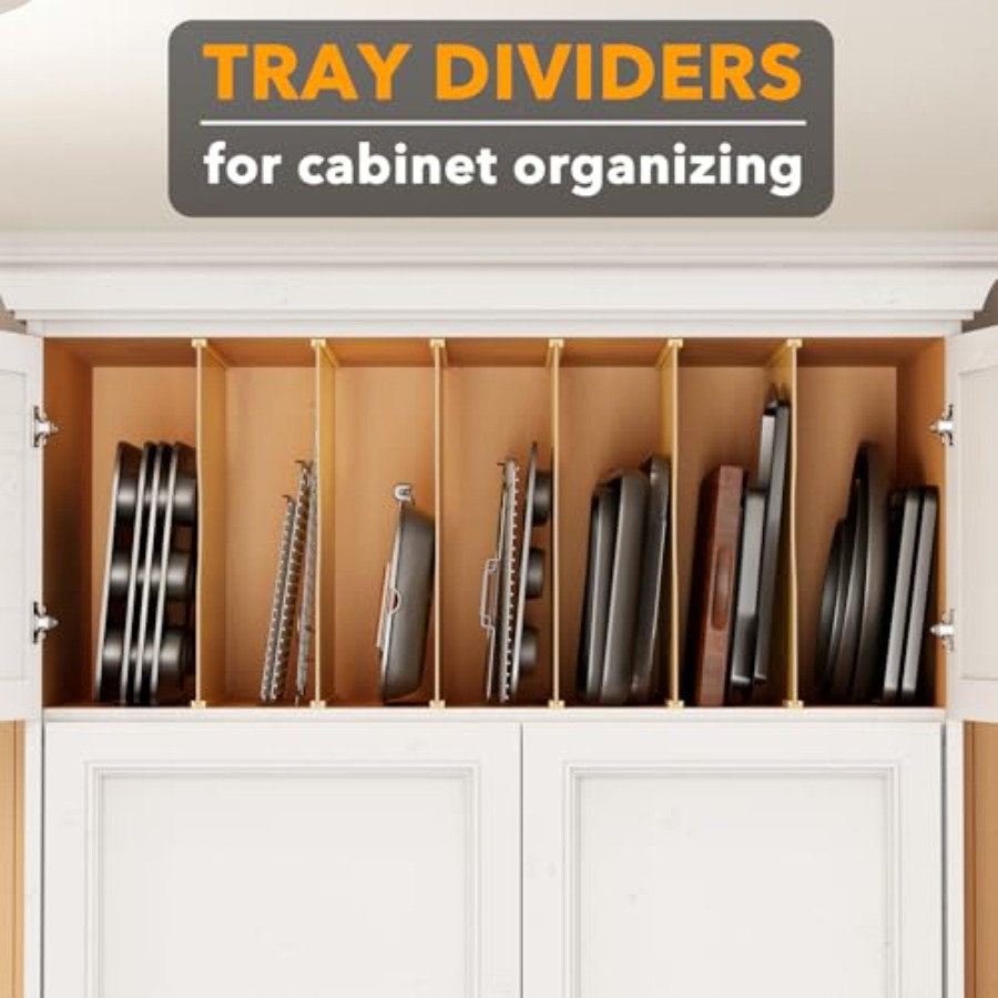6 Pack Tray Dividers for Cabin - Kitchen Cabinet Baking Organizer บทวิจารณ์และราคา