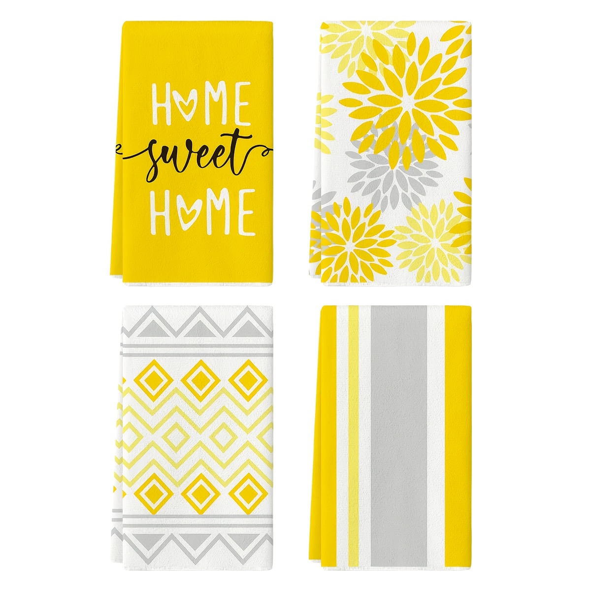 4Pcs, Yellow Striped Kitchen T - Kitchen Baking Necessities บทวิจารณ์และราคา