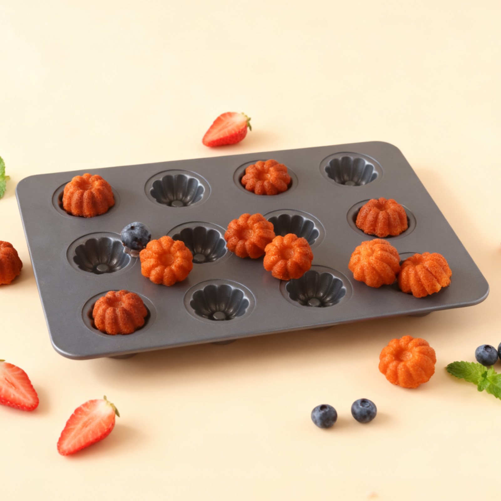 12-Cavity Mini Kouglof Baking  - Bread Baking Kitchen Utensils บทวิจารณ์และราคา