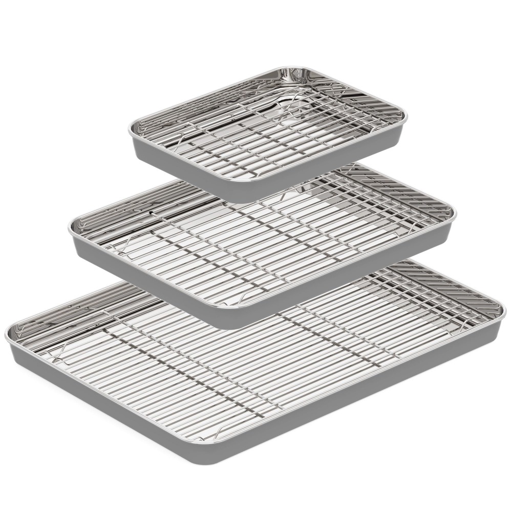 Stainless Steel Baking Sheet w - Kitchen Baking Rack บทวิจารณ์และราคา