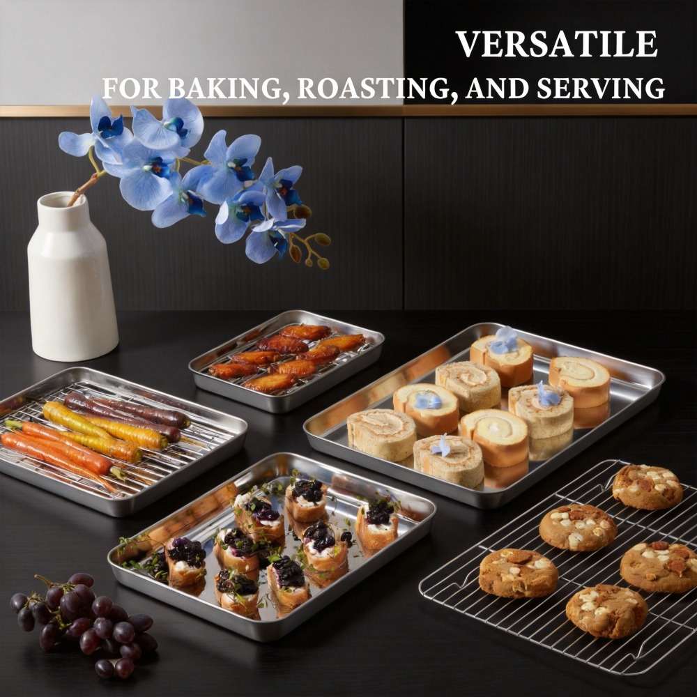 Stainless Steel Baking Sheet w - Kitchen Baking Rack บทวิจารณ์และราคา