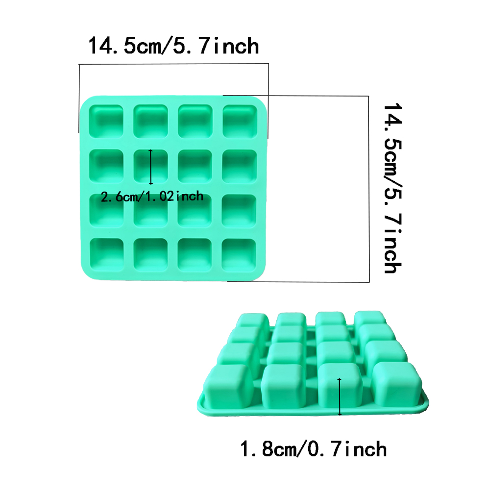 1pc 16 hole square shaped choc - Silicone Cake Mold บทวิจารณ์และราคา