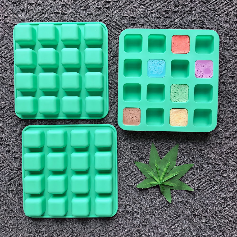 1pc 16 hole square shaped choc - Silicone Cake Mold บทวิจารณ์และราคา