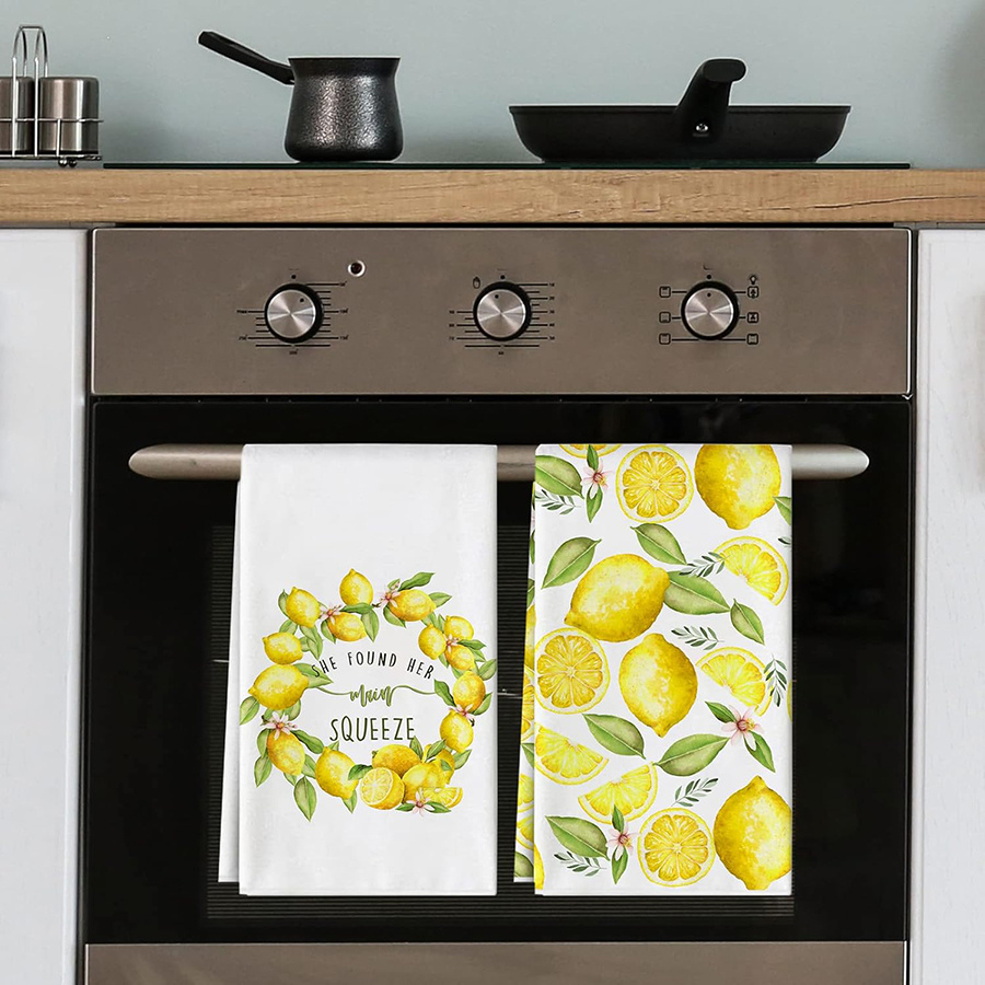 2Pcs, Lemon Wreath Kitchen Tow - Kitchen Baking Necessities บทวิจารณ์และราคา