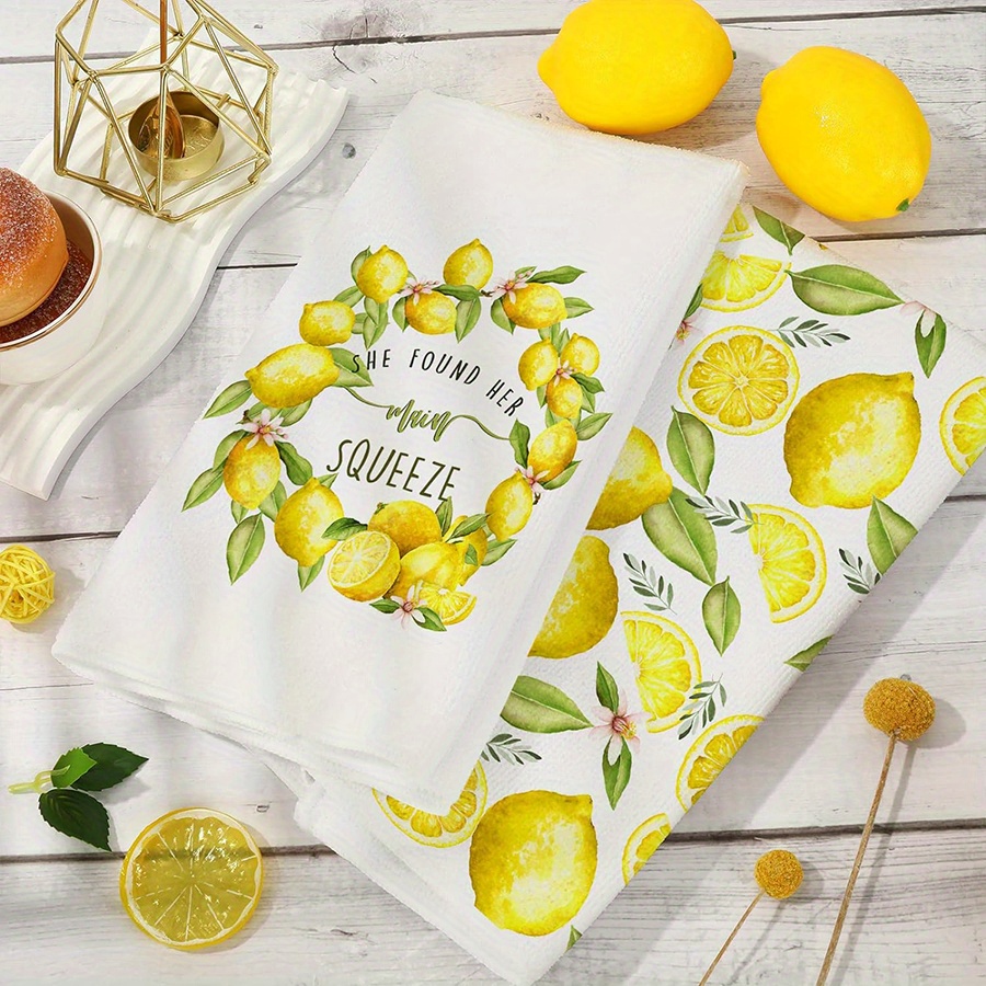 2Pcs, Lemon Wreath Kitchen Tow - Kitchen Baking Necessities บทวิจารณ์และราคา