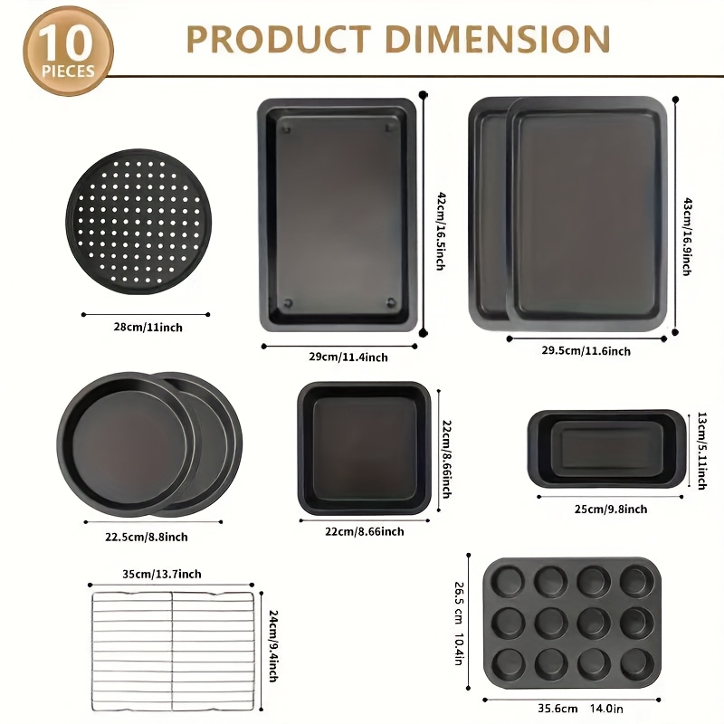 Set of 10 Baking Trays, Featur - Kitchen Baking Cupboard บทวิจารณ์และราคา