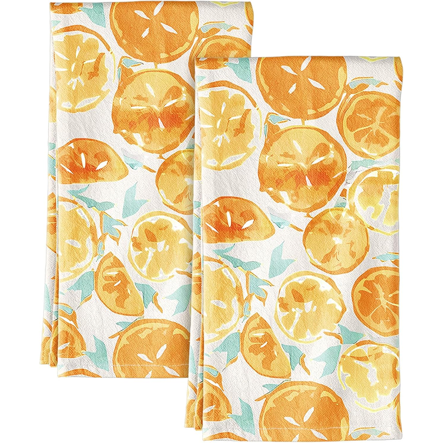 2Pcs, Watercolor Citrus Orange - Kitchen Baking Necessities บทวิจารณ์และราคา