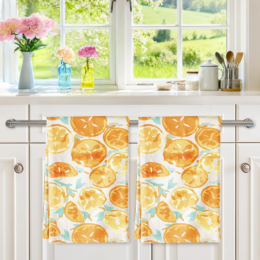 2Pcs, Watercolor Citrus Orange - Kitchen Baking Necessities บทวิจารณ์และราคา