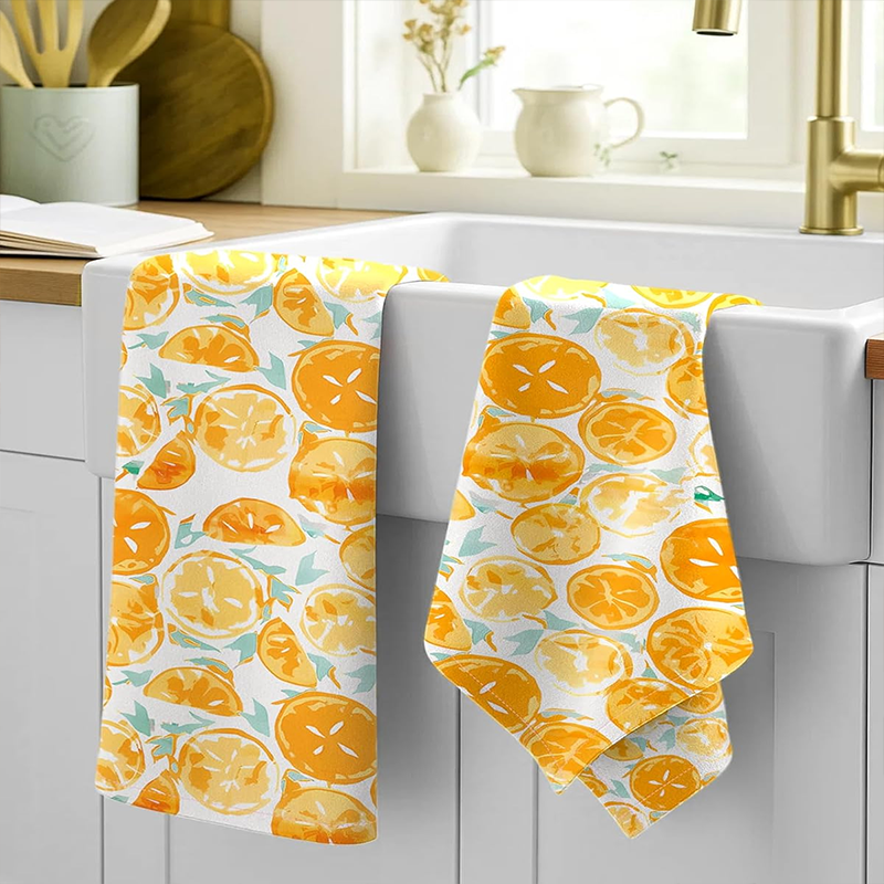 2Pcs, Watercolor Citrus Orange - Kitchen Baking Necessities บทวิจารณ์และราคา