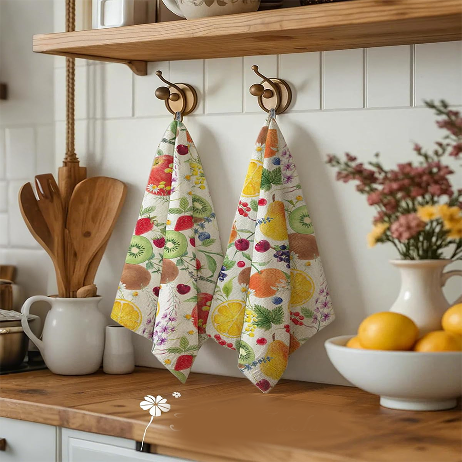 2Pcs, Fruit Party Kitchen Towe - Kitchen Baking Necessities บทวิจารณ์และราคา